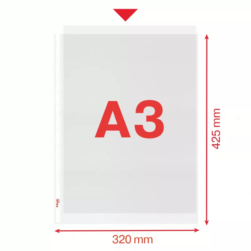 Esselte Quality Pocket A3 verticale, 30% plastica riciclata da materiale pre-consumo