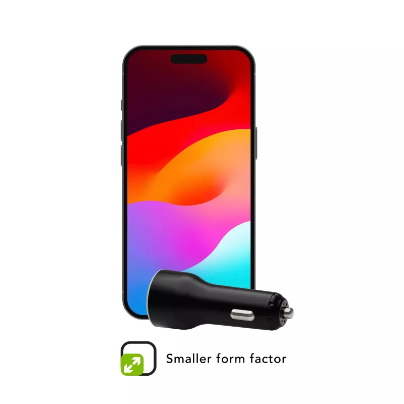 Caricabatterie da auto USB-C 65W di d bramante re-charge – 12–24V accendisigari, 1× USB-C, nero