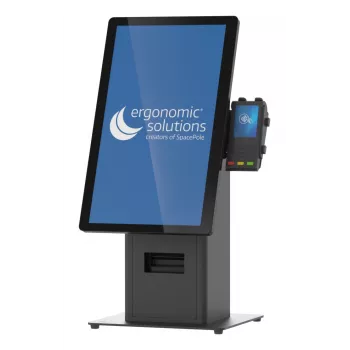 Kit kiosk Ergonomic Solutions SpacePole Mini Kiosk da banco nero metallo
