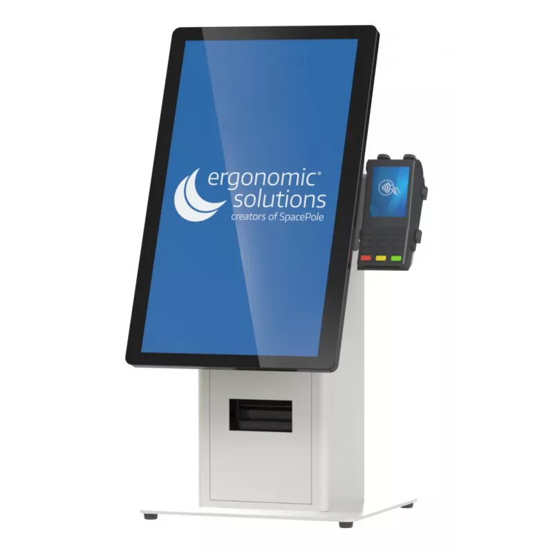 Kit kiosk Ergonomic Solutions SpacePole Mini Kiosk da banco nero metallo