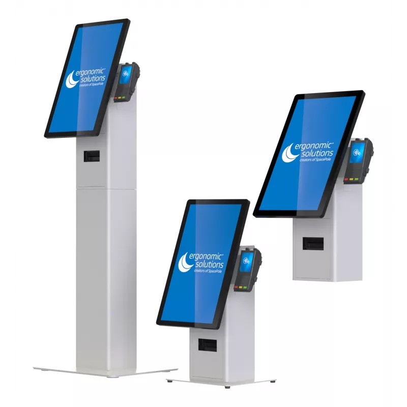 Kit kiosk Ergonomic Solutions SpacePole Mini Kiosk da banco nero metallo