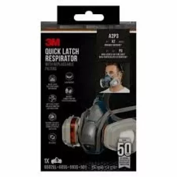 Semimaschera con filtrazione dell'aria 3M 6502QLPRO — semimaschera, blu/grigio, chiusura rapida