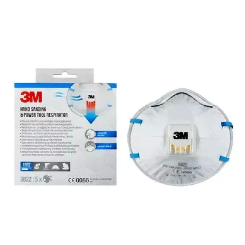 3M Cool Flow 8822 FFP2 NR D Mascherine respiratorie monouso, 5 pezzi (8822PRO5)