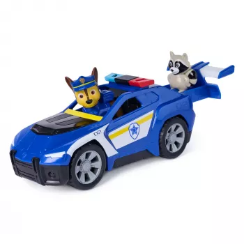 PAW Patrol : Search & Rescue, veicolo Chase Rescue Cruiser con 2 personaggi, auto della polizia giocattolo con meccanismo a richiamo, giocattolo per bambini e bambine da 3 anni