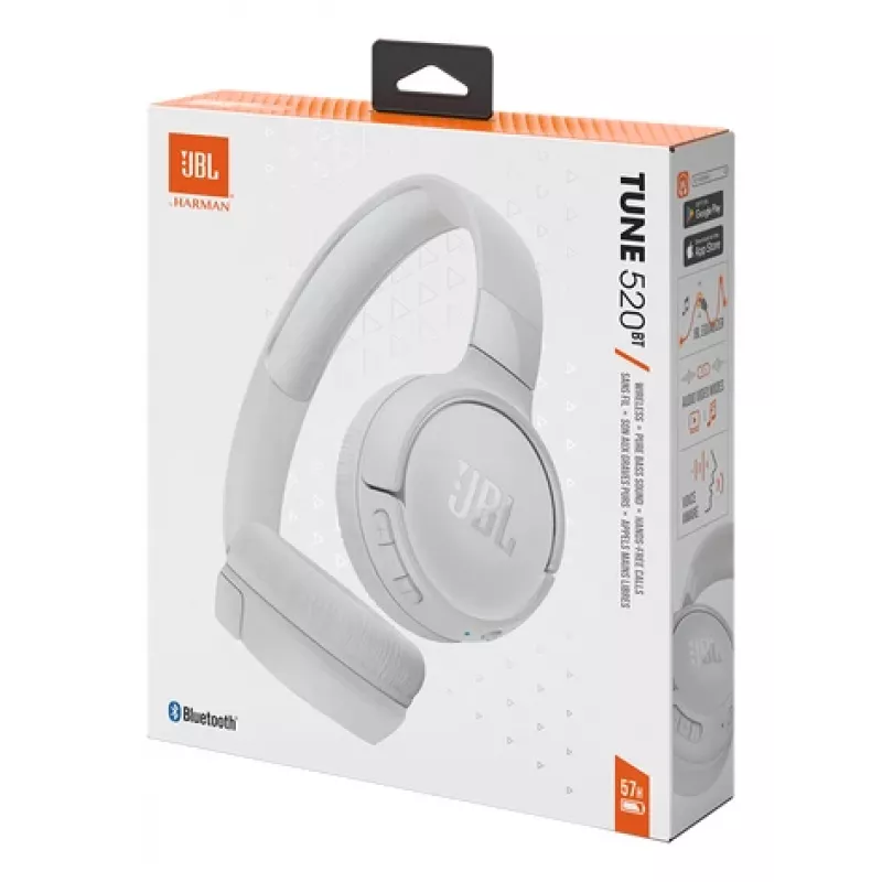 JBL Tune 520BT cuffie senza fili con archetto chiamate/musica USB Type-C Bluetooth bianco