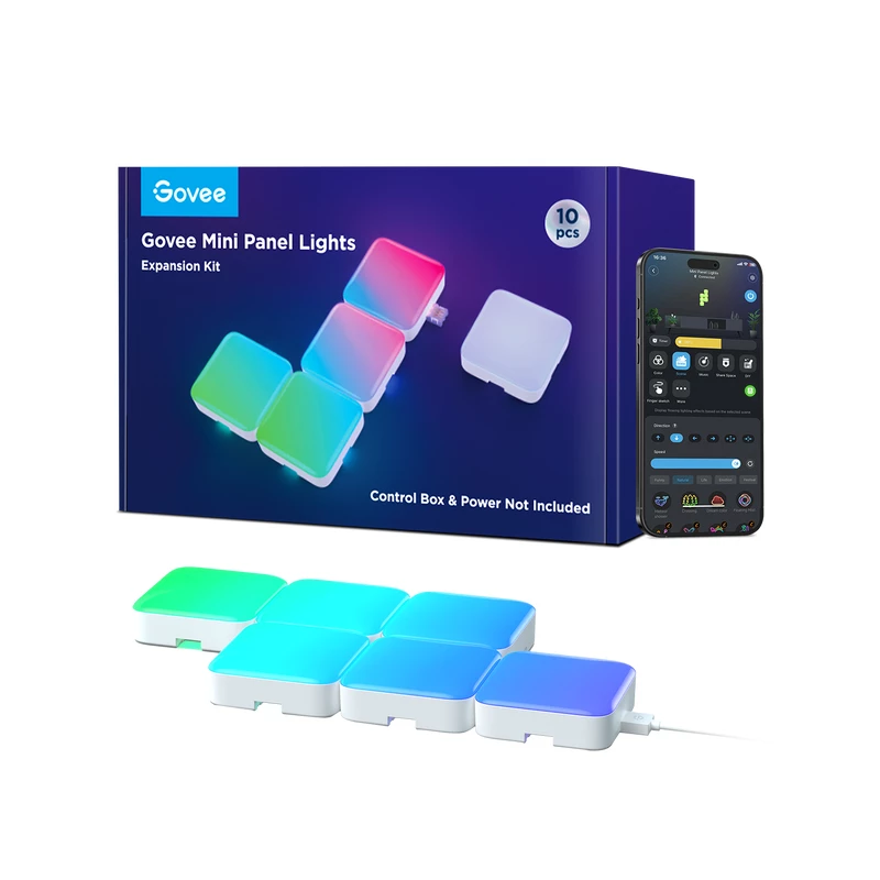 Pannello luminoso smart Govee Mini pannelli luminosi — Wi‑Fi e Bluetooth, bianco, ingresso 36 V