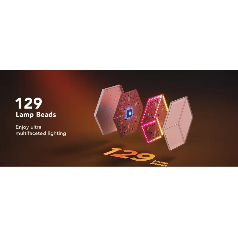 Set di lampade da parete smart Govee Glide Hexagon Light Panels Ultra pacchetto di espansione – Wi-Fi/Bluetooth, ingresso 36 V, grigio
