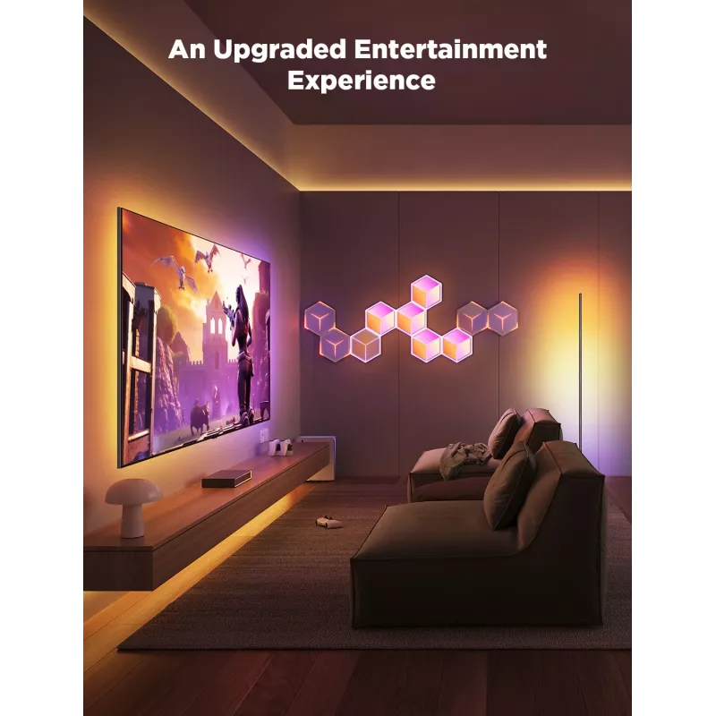 Set di lampade da parete smart Govee Glide Hexagon Light Panels Ultra pacchetto di espansione – Wi-Fi/Bluetooth, ingresso 36 V, grigio