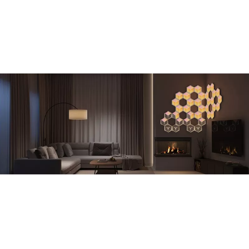 Set di lampade da parete smart Govee Glide Hexagon Light Panels Ultra pacchetto di espansione – Wi-Fi/Bluetooth, ingresso 36 V, grigio