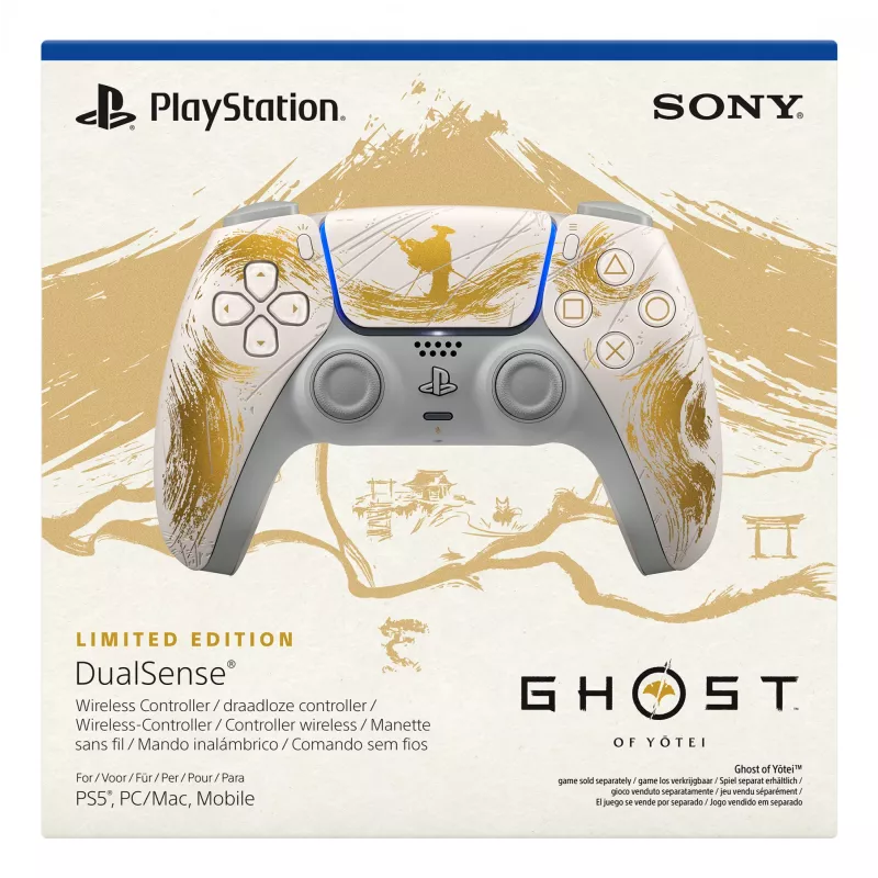 Sony DualSense controller wireless - Ghost of Yōtei Gold Limited Edition oro, bianco gamepad Bluetooth/USB analogico/digitale Android, MAC, PC, PlayStation 5, iOS