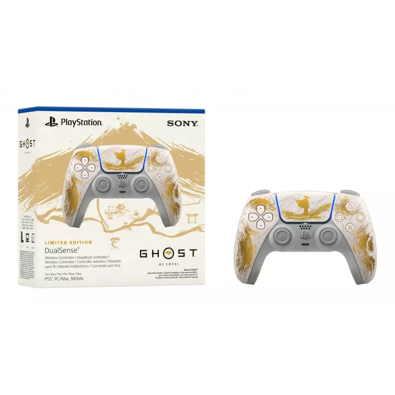 Sony DualSense controller wireless - Ghost of Yōtei Gold Limited Edition oro, bianco gamepad Bluetooth/USB analogico/digitale Android, MAC, PC, PlayStation 5, iOS