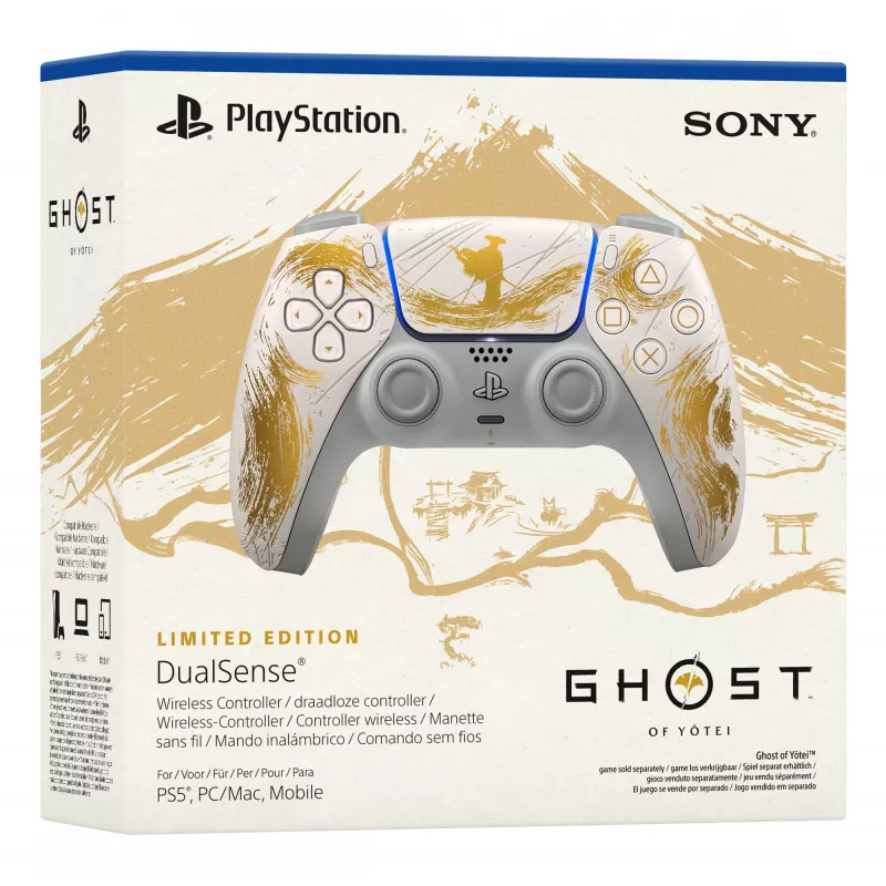 Sony DualSense controller wireless - Ghost of Yōtei Gold Limited Edition oro, bianco gamepad Bluetooth/USB analogico/digitale Android, MAC, PC, PlayStation 5, iOS