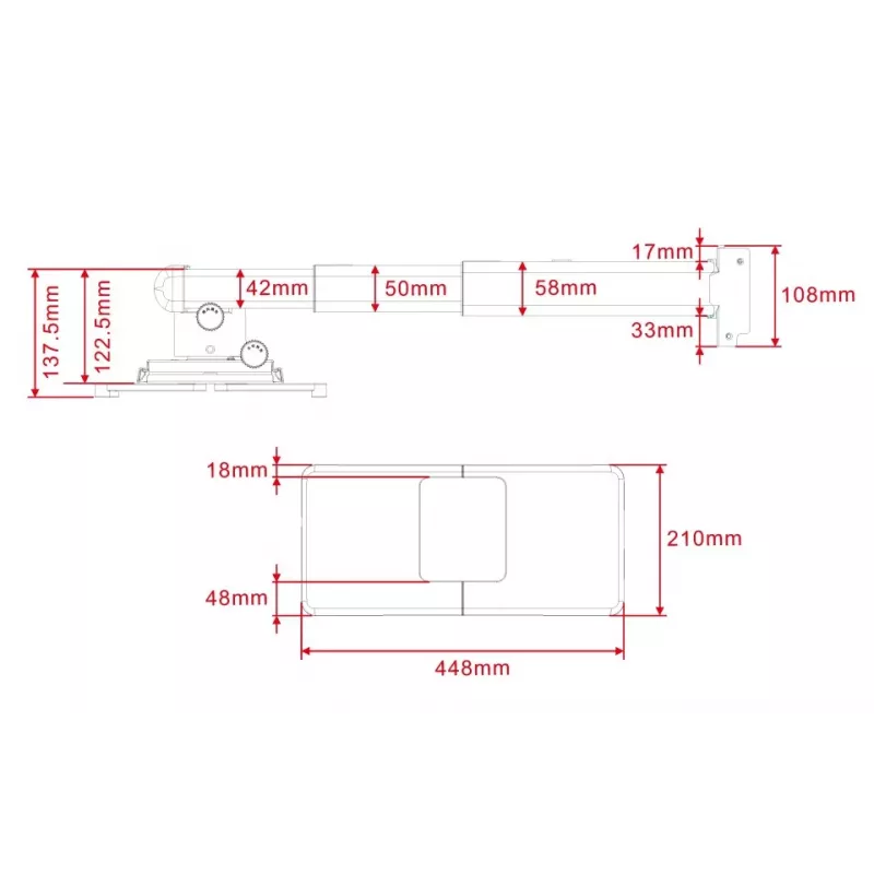 Supporto per proiettore Multibrackets M Projector Mount Short Throw Deluxe 300-700 Medium supporto a parete 25 kg bianco