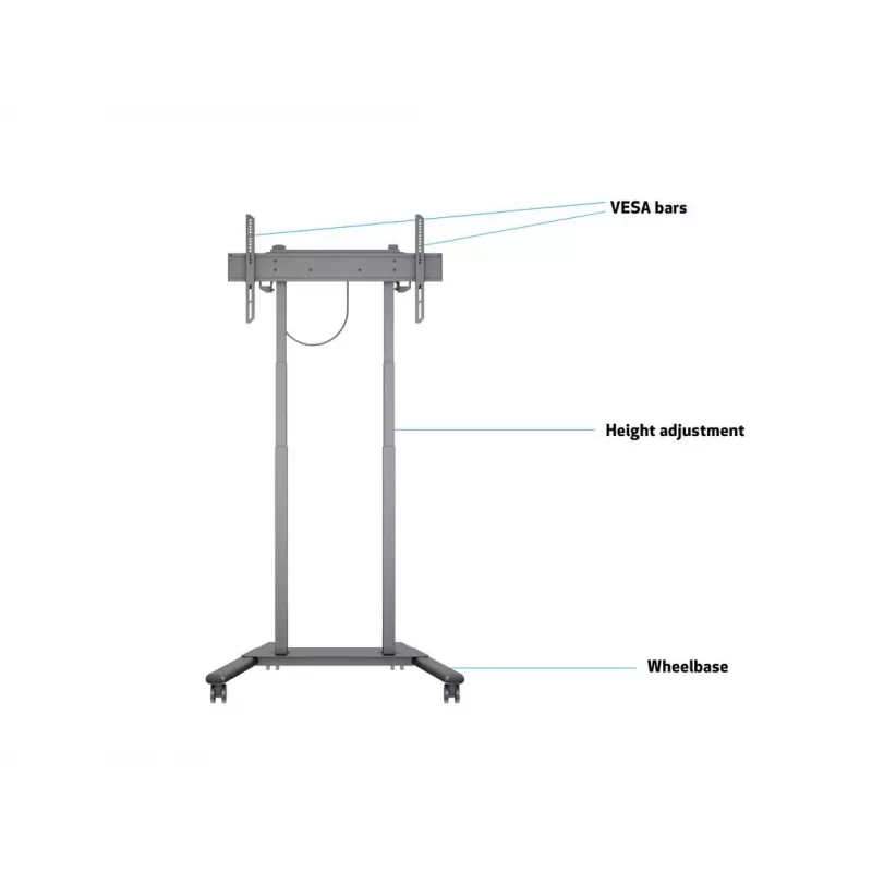 Multibrackets M supporto da terra motorizzato 60kg nero peso max. 60kg schermo min. 94cm schermo max. 2,29m