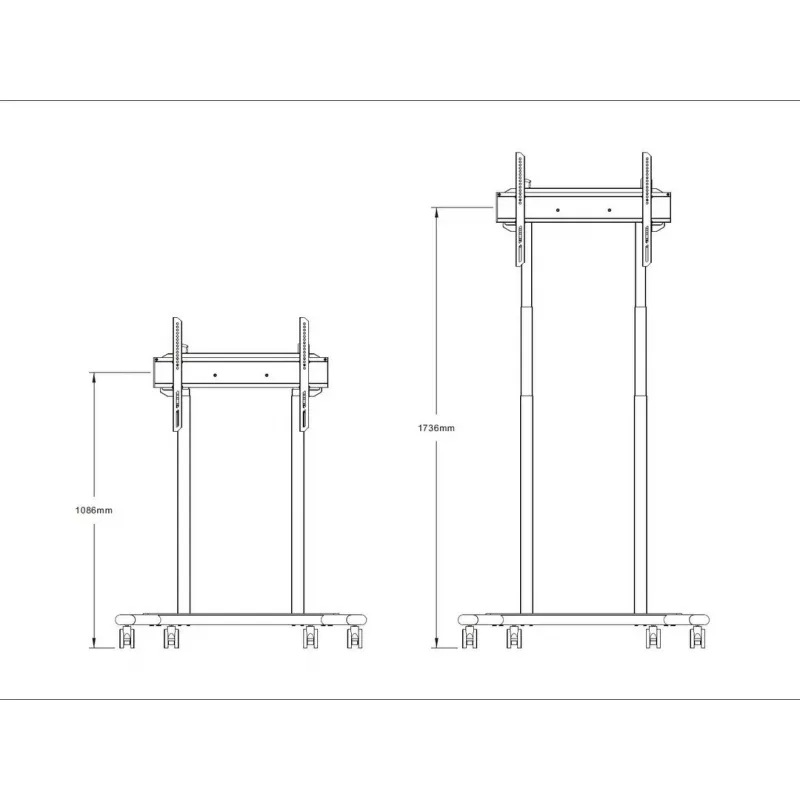 Multibrackets M supporto da terra motorizzato 60kg nero peso max. 60kg schermo min. 94cm schermo max. 2,29m
