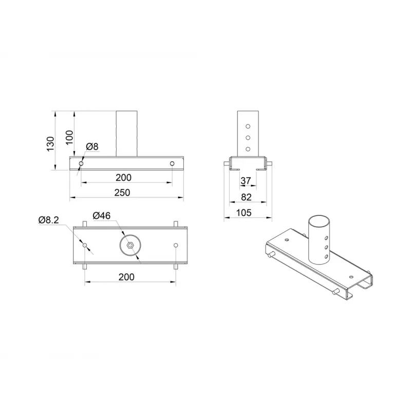 Multibrackets M kit di estensione a soffitto 3m Pro OM55N-D/OM46N-D