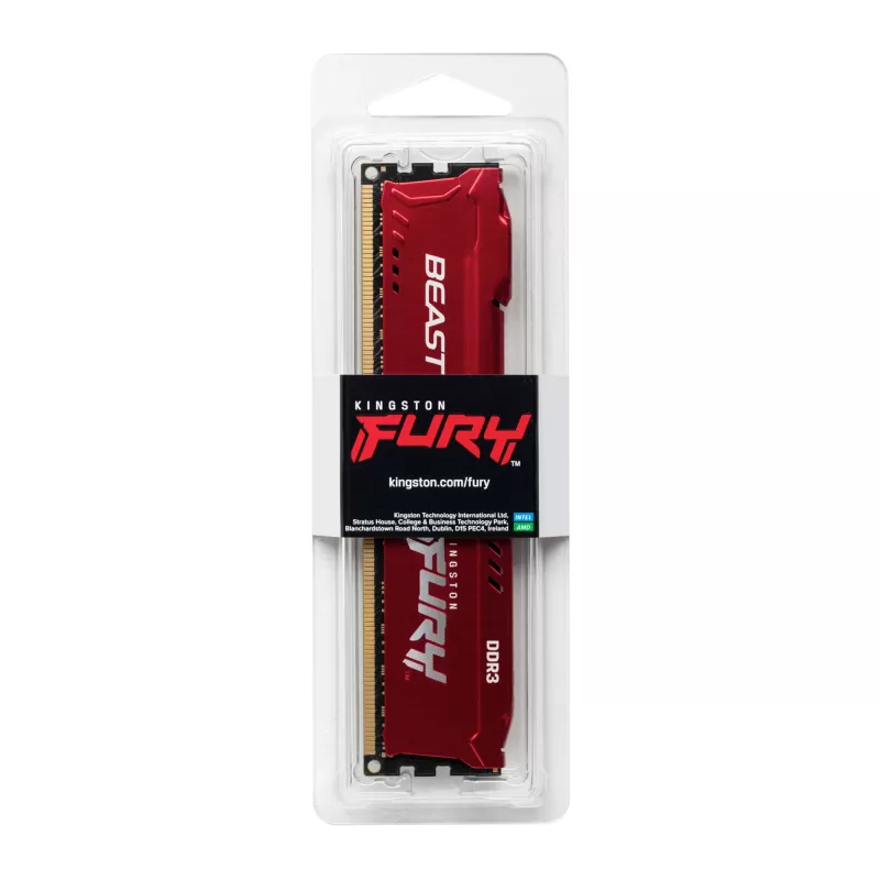 Kingston Technology FURY Beast, 8 GB, 1 X 8 GB, DDR3, 1866 MHz, 240-pin DIMM, rosso