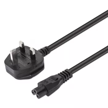 Manhattan cavo di alimentazione, connettore maschio UK a 3 poli su connettore femmina C5 (a trifoglio/triangolare), 1,8 m, 16 A, cavo, garanzia a vita