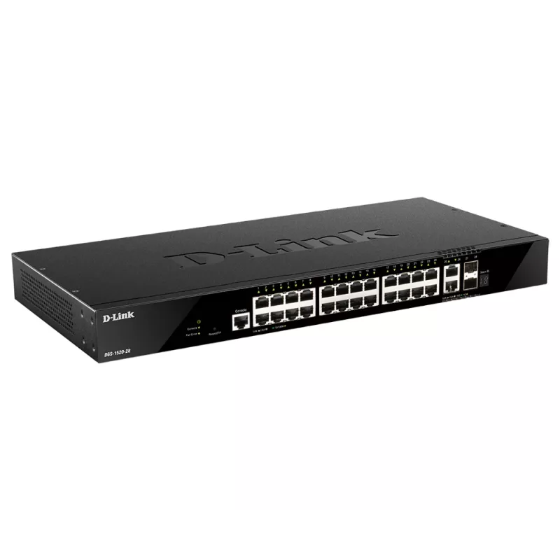 D-Link switch smart managed stackable 28 porte Gigabit con 2 x 10GBase-T e 2 x 10G SFP+