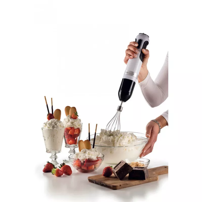 Ariete 602 Moderna frullatore a immersione, 1000 W, 10 velocità + turbo, accessori inclusi, bianco