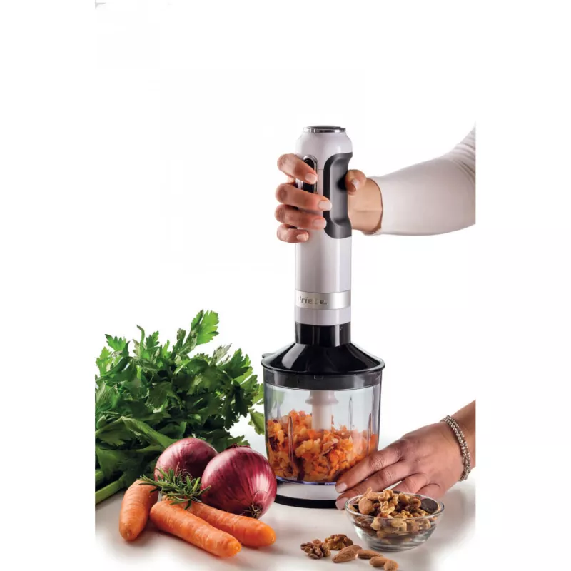 Ariete 602 Moderna frullatore a immersione, 1000 W, 10 velocità + turbo, accessori inclusi, bianco
