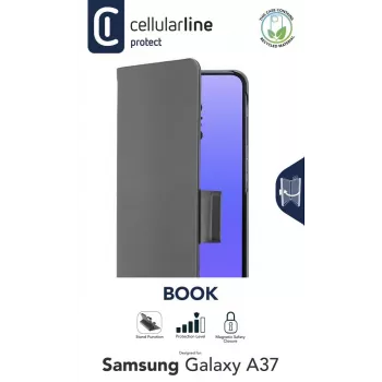 Cellularline BOOK 3 – Galaxy A37 custodia stile libro con chiusura magnetica, porta carte ed estrazione semplice delle carte. Protegge il telefono senza bloccare l'accesso a tasti e connessioni.