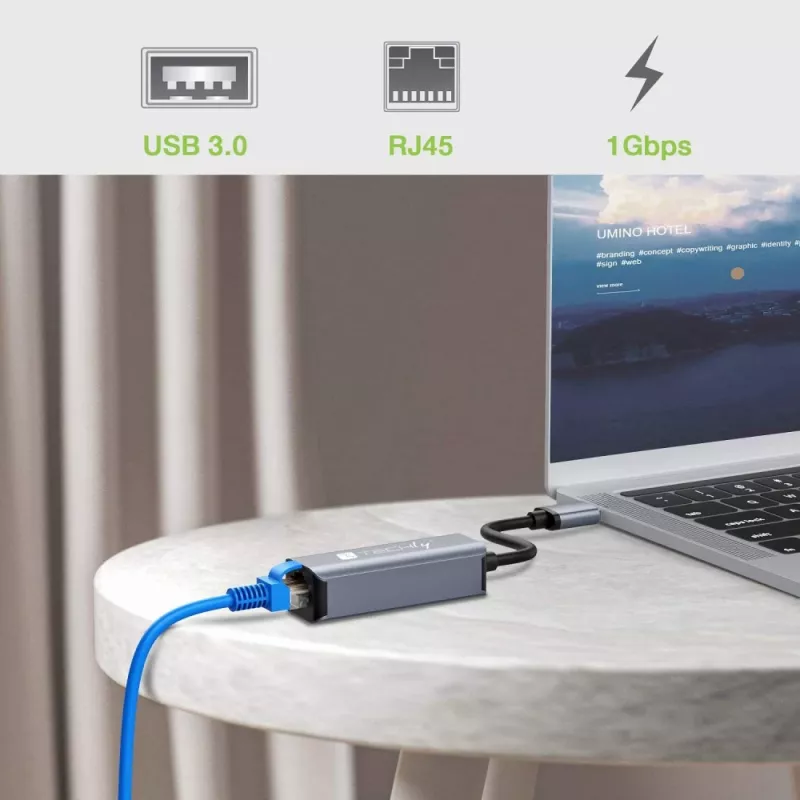 Techly IDATA USB-ETGIGA-AA docking station/replicatore di porte per laptop con filo USB 3.2 Gen 1 (3.1 Gen 1) Type-A nero, argento