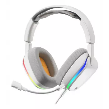 Glorious Gaming Glorious GHS Eternal RGB - headset gaming stereo RGB per PC, PS5, PS4, Switch - driver angolari ottimizzati, microfono rimovibile regolabile e cristallino, USB-C - durevole, comfort per tutto il giorno e la notte - bianco