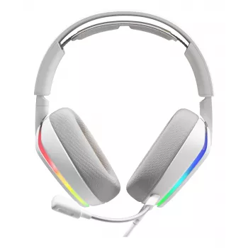 Glorious Gaming Glorious GHS Eternal RGB - headset gaming stereo RGB per PC, PS5, PS4, Switch - driver angolari ottimizzati, microfono rimovibile regolabile e cristallino, USB-C - durevole, comfort per tutto il giorno e la notte - bianco