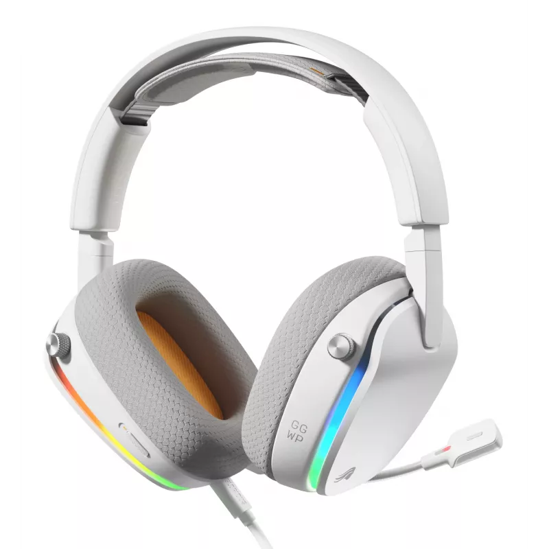 Glorious Gaming Glorious GHS Eternal RGB - headset gaming stereo RGB per PC, PS5, PS4, Switch - driver angolari ottimizzati, microfono rimovibile regolabile e cristallino, USB-C - durevole, comfort per tutto il giorno e la notte - bianco