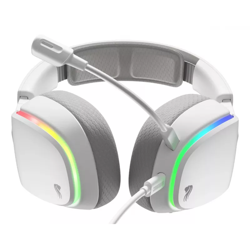 Glorious Gaming Glorious GHS Eternal RGB - headset gaming stereo RGB per PC, PS5, PS4, Switch - driver angolari ottimizzati, microfono rimovibile regolabile e cristallino, USB-C - durevole, comfort per tutto il giorno e la notte - bianco
