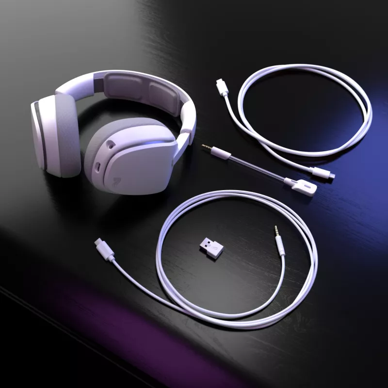 Glorious Gaming Glorious GHS Eternal RGB - headset gaming stereo RGB per PC, PS5, PS4, Switch - driver angolari ottimizzati, microfono rimovibile regolabile e cristallino, USB-C - durevole, comfort per tutto il giorno e la notte - bianco