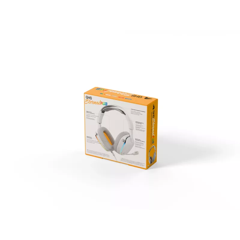 Glorious Gaming Glorious GHS Eternal RGB - headset gaming stereo RGB per PC, PS5, PS4, Switch - driver angolari ottimizzati, microfono rimovibile regolabile e cristallino, USB-C - durevole, comfort per tutto il giorno e la notte - bianco