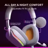 Glorious Gaming Glorious GHS Eternal RGB - headset gaming stereo RGB per PC, PS5, PS4, Switch - driver angolari ottimizzati, microfono rimovibile regolabile e cristallino, USB-C - durevole, comfort per tutto il giorno e la notte - bianco
