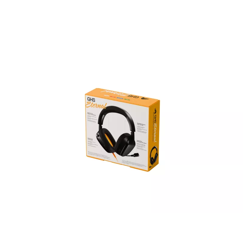 Glorious Gaming Glorious GHS Eternal - headset gaming stereo per PC, PS5, PS4, Xbox, Switch - driver angolari ottimizzati, microfono rimovibile regolabile e cristallino, 3,5 mm - robusto, comfort per tutto il giorno e la notte - nero