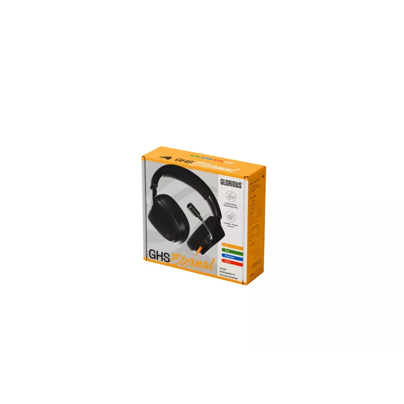 Glorious Gaming Glorious GHS Eternal - headset gaming stereo per PC, PS5, PS4, Xbox, Switch - driver angolari ottimizzati, microfono rimovibile regolabile e cristallino, 3,5 mm - robusto, comfort per tutto il giorno e la notte - nero