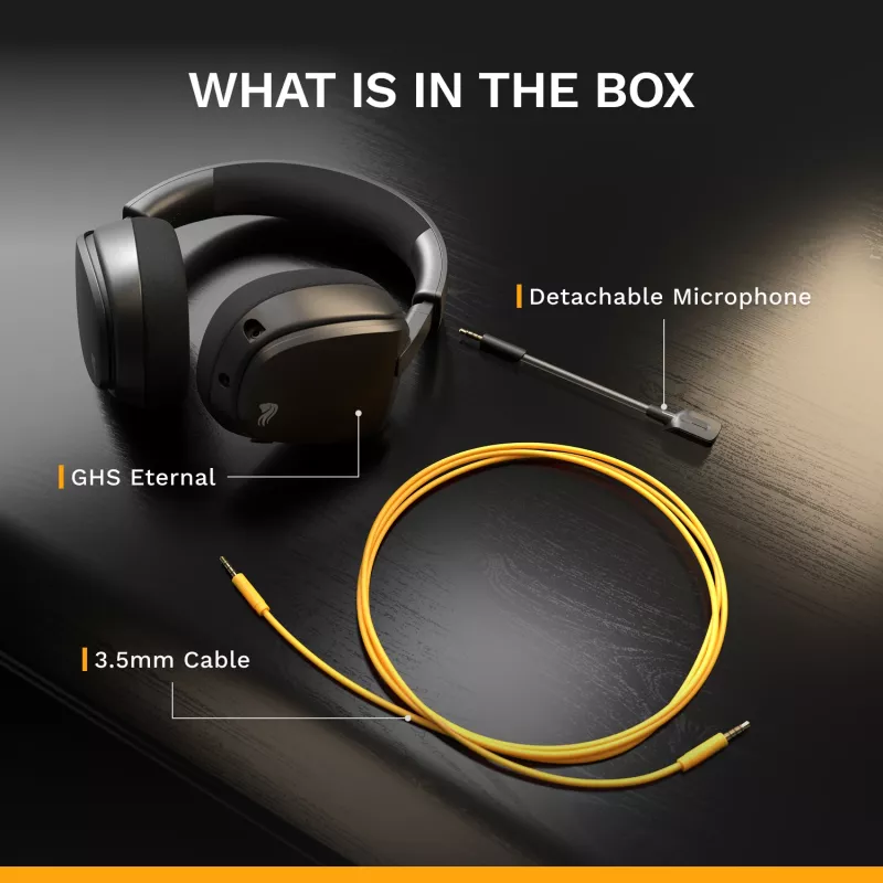 Glorious Gaming Glorious GHS Eternal - headset gaming stereo per PC, PS5, PS4, Xbox, Switch - driver angolari ottimizzati, microfono rimovibile regolabile e cristallino, 3,5 mm - robusto, comfort per tutto il giorno e la notte - nero