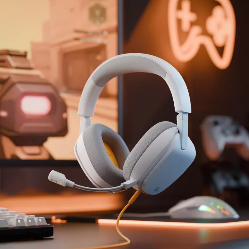 Glorious Gaming Glorious GHS Eternal - headset gaming stereo per PC, PS5, PS4, Xbox, Switch - driver angolari ottimizzati, microfono rimovibile regolabile e cristallino, 3,5 mm - durevole, comfort per tutto il giorno e la notte - bianco