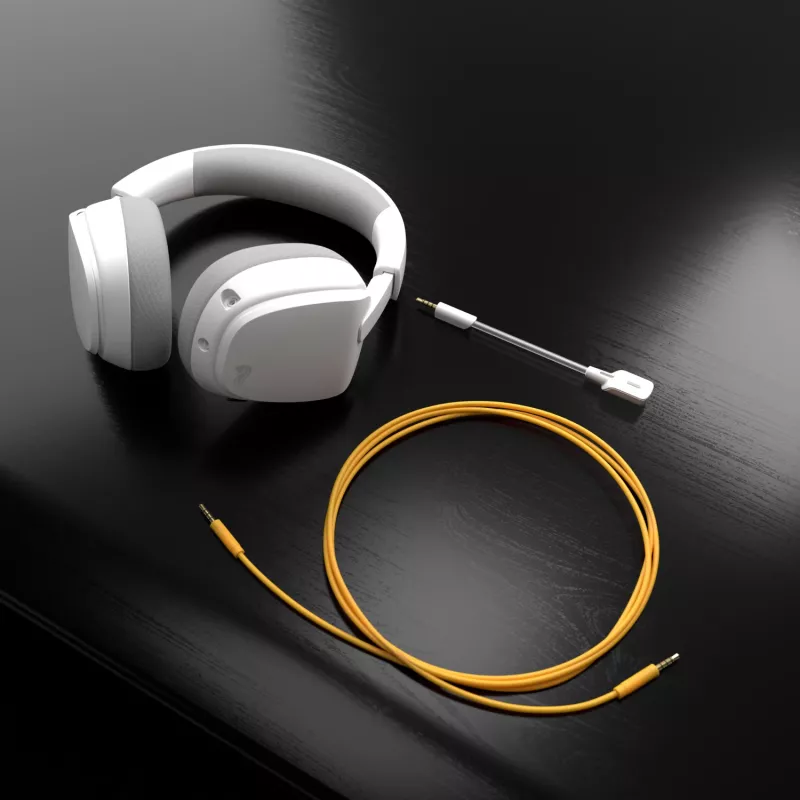 Glorious Gaming Glorious GHS Eternal - headset gaming stereo per PC, PS5, PS4, Xbox, Switch - driver angolari ottimizzati, microfono rimovibile regolabile e cristallino, 3,5 mm - durevole, comfort per tutto il giorno e la notte - bianco