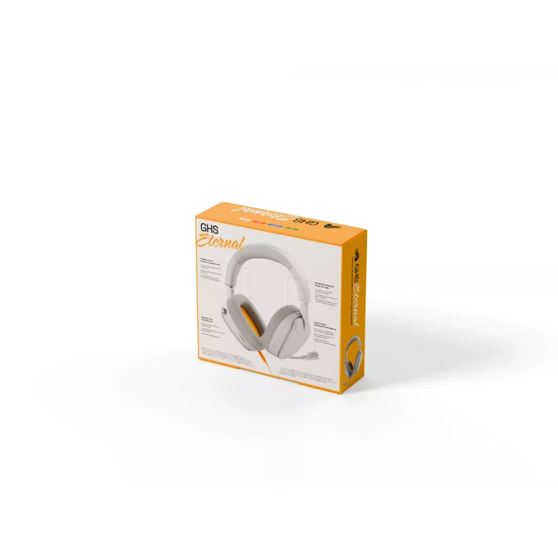 Glorious Gaming Glorious GHS Eternal - headset gaming stereo per PC, PS5, PS4, Xbox, Switch - driver angolari ottimizzati, microfono rimovibile regolabile e cristallino, 3,5 mm - durevole, comfort per tutto il giorno e la notte - bianco
