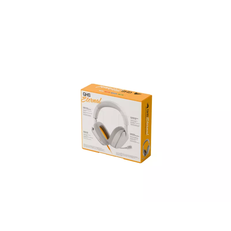 Glorious Gaming Glorious GHS Eternal - headset gaming stereo per PC, PS5, PS4, Xbox, Switch - driver angolari ottimizzati, microfono rimovibile regolabile e cristallino, 3,5 mm - durevole, comfort per tutto il giorno e la notte - bianco