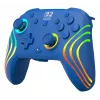 Gamepad con filo e wireless Turtle Beach Afterglow Wave blu per Nintendo Switch 2 – Bluetooth/USB-C, RGB, batteria ricaricabile integrata da 20 ore, cavo da 3 m