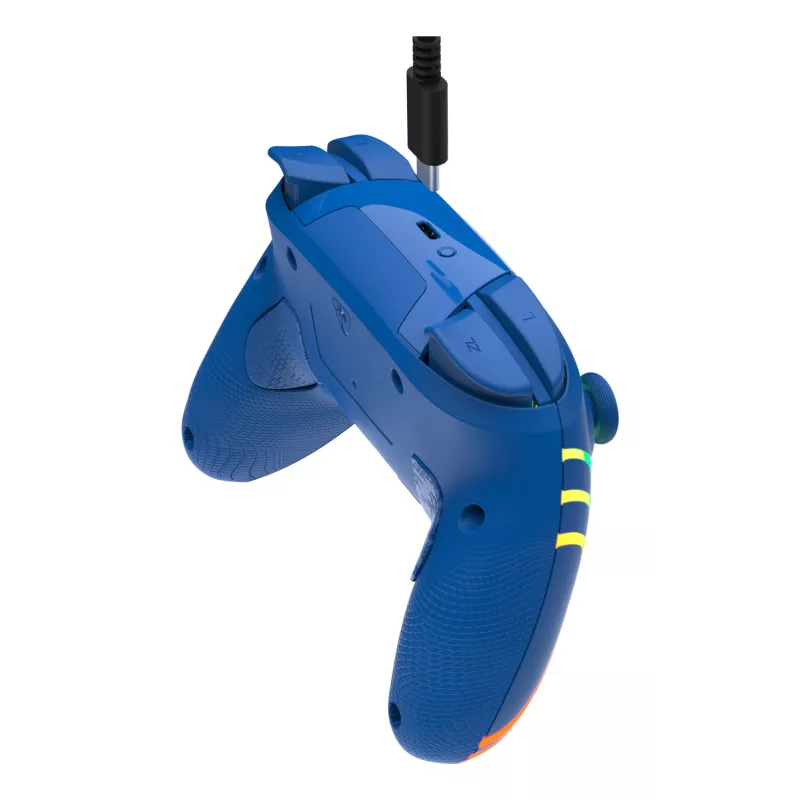 Gamepad con filo e wireless Turtle Beach Afterglow Wave blu per Nintendo Switch 2 – Bluetooth/USB-C, RGB, batteria ricaricabile integrata da 20 ore, cavo da 3 m