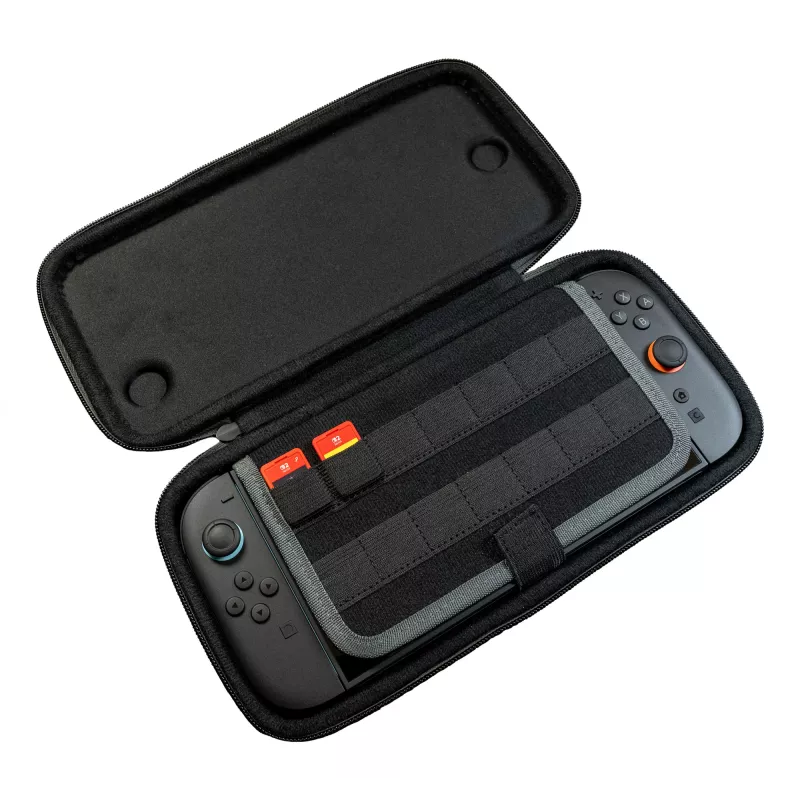 Custodia da viaggio Turtle Beach PlayTrek sottile per Nintendo Switch 2 — antracite nero, 290×58×145 mm
