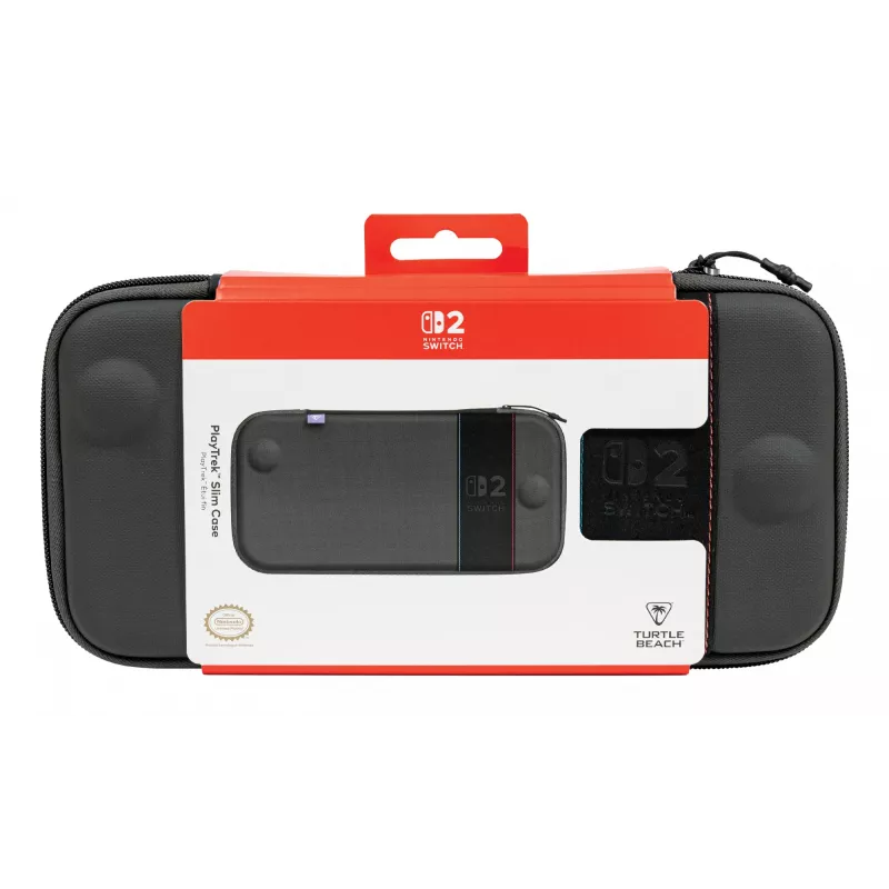 Custodia da viaggio Turtle Beach PlayTrek sottile per Nintendo Switch 2 — antracite nero, 290×58×145 mm