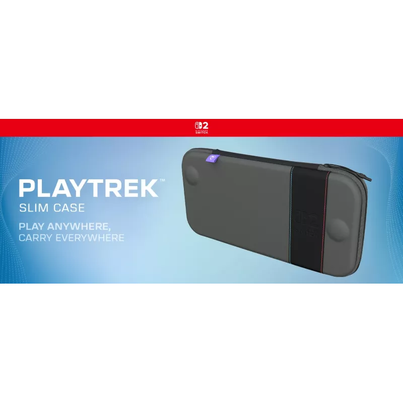 Custodia da viaggio Turtle Beach PlayTrek sottile per Nintendo Switch 2 — antracite nero, 290×58×145 mm