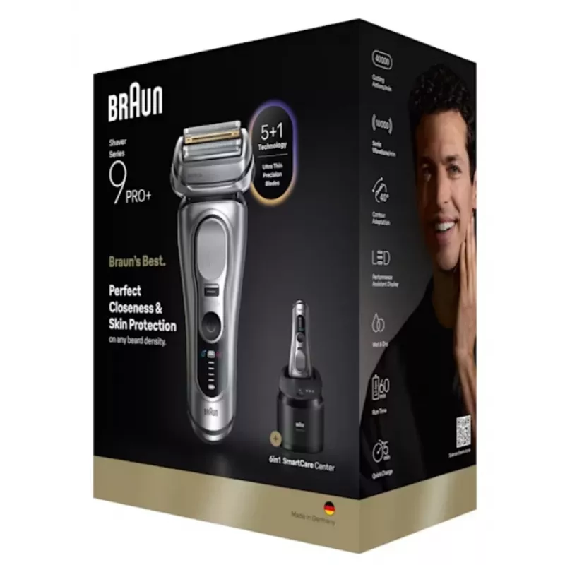 Rasoio a lamina Braun Series 9 Pro+ 9667CC argento acciaio inox
