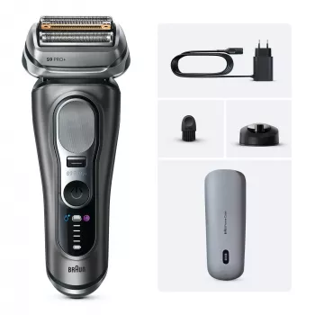 Rasoio a lamina Braun Series 9 Pro+ 9625s – grafite, 5 testine di rasatura, batteria Li‑Ion, trimmer, bagnato e asciutto