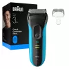 Rasoio elettrico BRAUN Series 3 3040 ricaricabile nero/blu, modello 3040