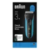 Rasoio elettrico BRAUN Series 3 3040 ricaricabile nero/blu, modello 3040